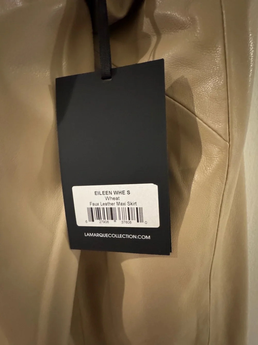 Lamarque Eileen Faux Leather Maxi Skirt Beige NWT Small